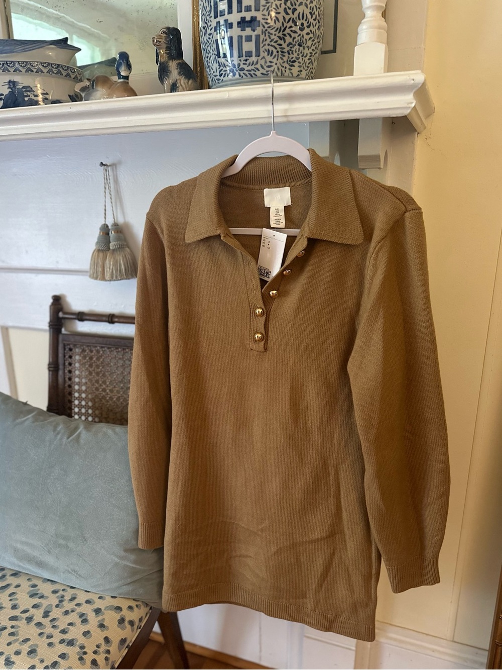 H&M Long-Sleeve Collared V-Neck Sweater Dress S